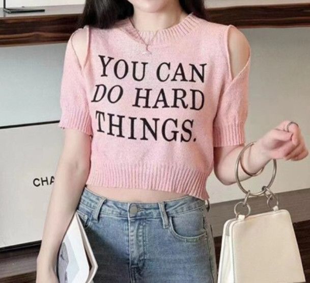 小性感圓領露肩T恤（粉色 均碼）#F46015123