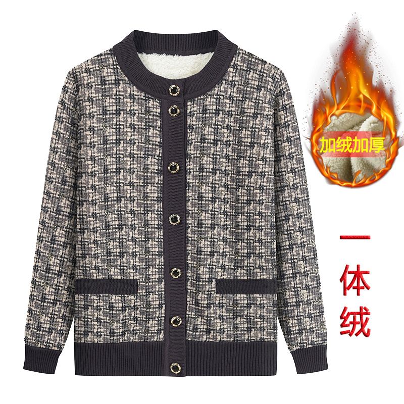 中老年開衫毛衣外套(XL-4XL碼 12號色（加絨））【下單後請聯絡客服確認發貨尺碼】F001099562