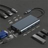 Type-c smart docking station eight-in-one dual HDMI+VGA+USB expansion split-screen hub HUB 