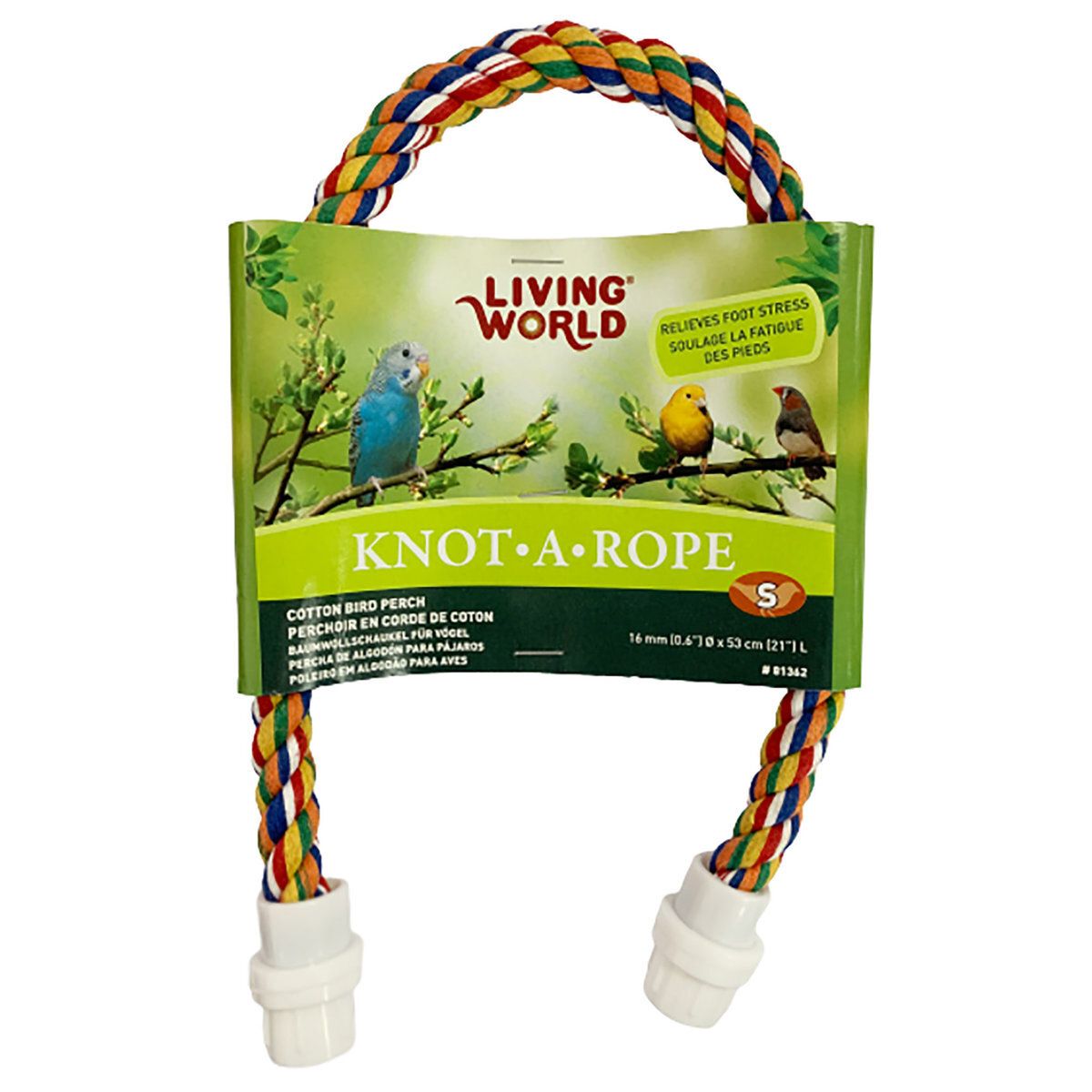 Sold out Living World Multi-Coloured Cotton Bird Perch (∪) S 16MM X 53CM