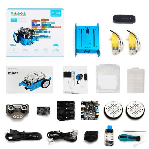 Makeblock Mbot 可編程教育機械人套裝v1 1 Bluetooth Stem Steam 藍色 連藍牙usb接收器p 顏色 藍色 B Hktvmall 香港最大網購平台