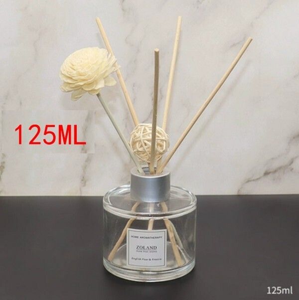 無火香薰精油-檀香味-125ml白色圓柱款（藤條花飾品)