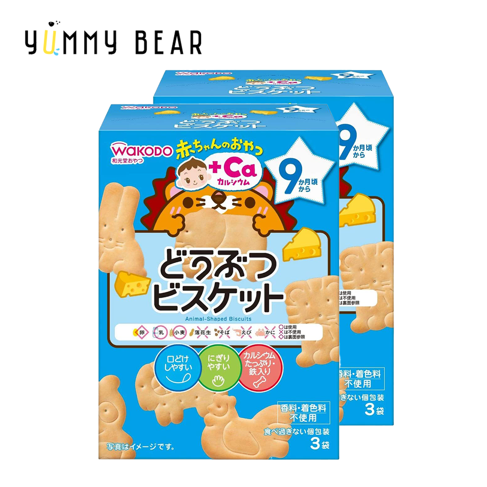 芝士動物加鈣餅(9個月或以上) 3袋入 x 2(平行進口)