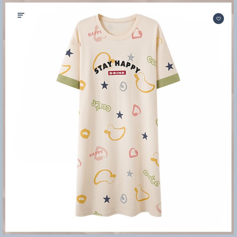 短袖睡裙睡衣【M-XXL碼 LF-66007】【下單后聯絡客服確認發貨尺碼 】