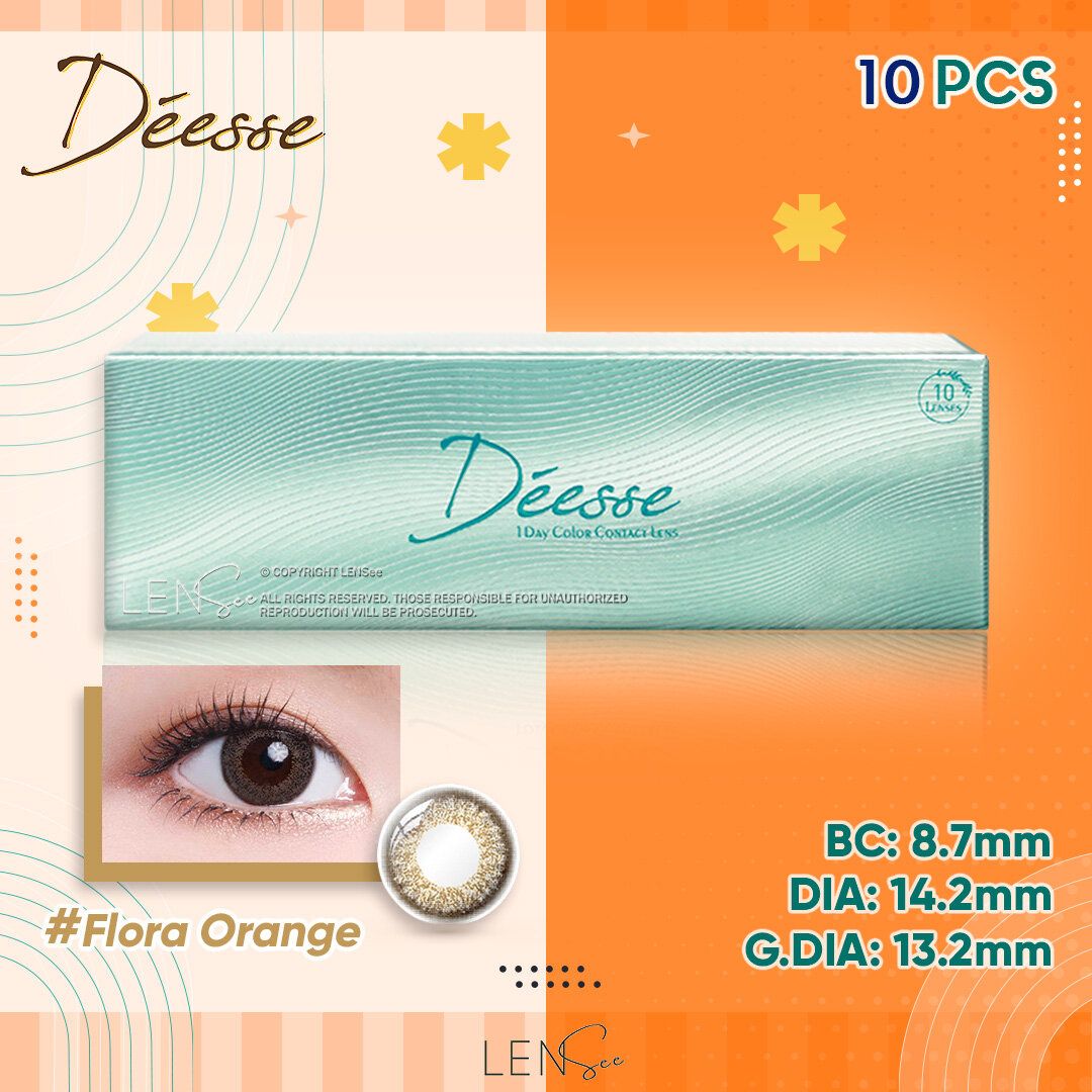 Deesse 1-Day Color Contact Lenses - Flora Orange (10Pcs)  (P -0.00)