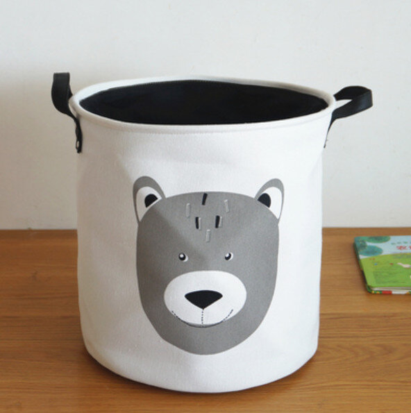 可愛卡通髒衣籃收納桶【小熊】【規格：35*35cm】#N158_023_134