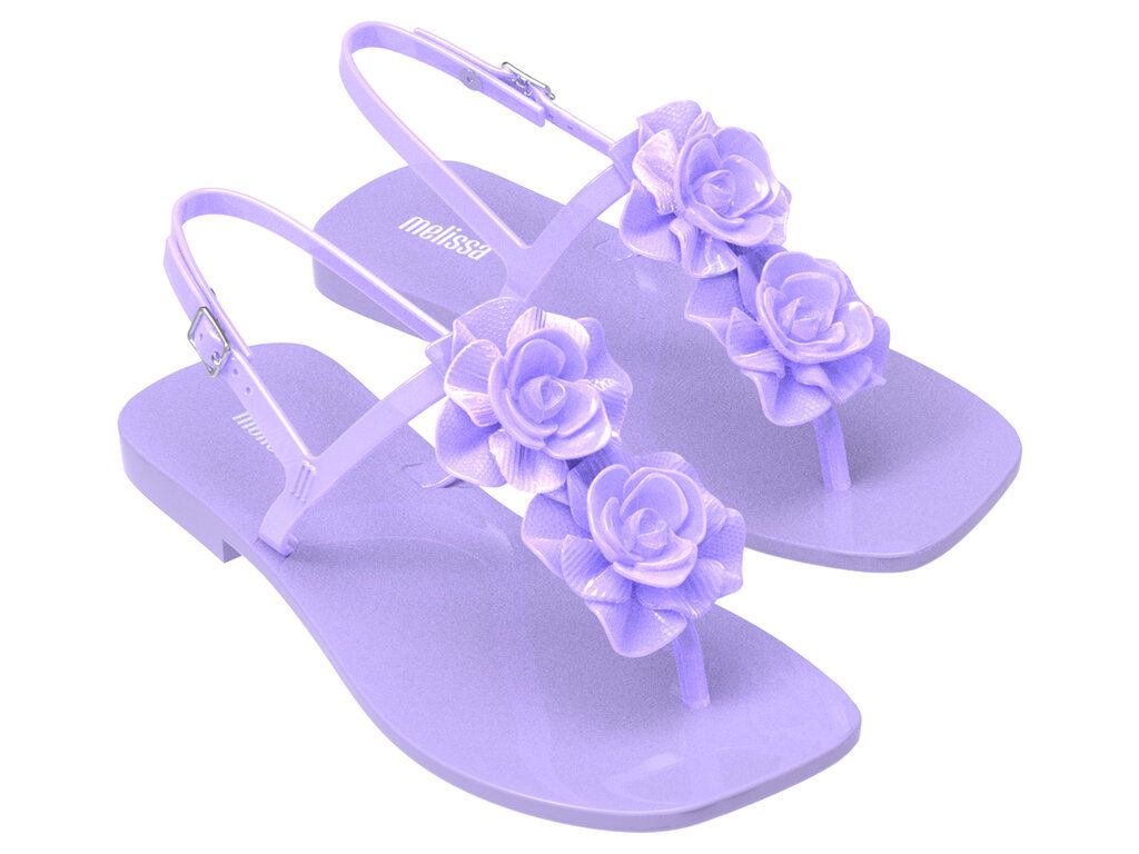 melissa Harmonic Squared Garden, platte sandalen voor dames, Beige, 37 EU