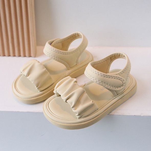 兒童凉鞋【26-36碼】【米黃色】(下單後聯絡客服確認發貨尺碼) #F246010021
