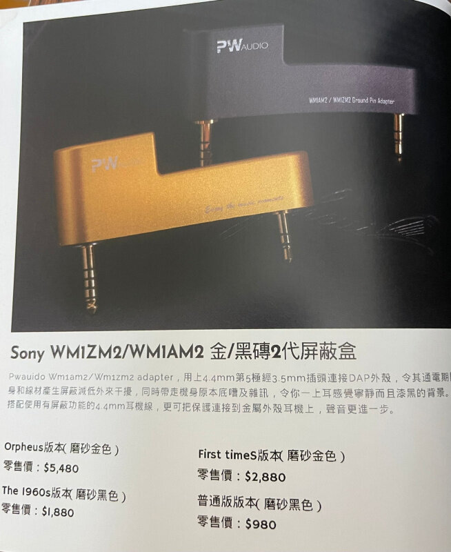 PW Audio Sony Wm1am2/ Wm1zm2 adapter 金/黑磚2代屏蔽盒 The 1960s 版本