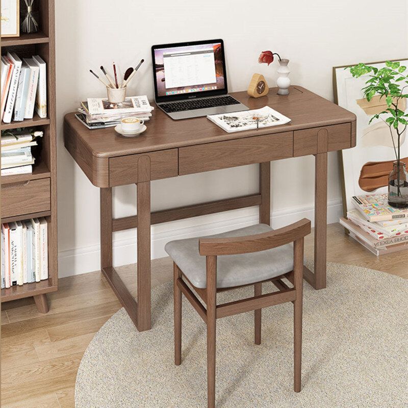 Solid wood computer desk desk Nordic minimalist study office desk 100CM (without chair)