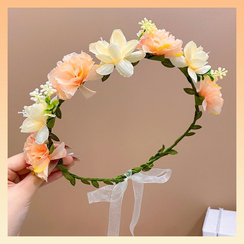 兒童甜美花環頭箍髮箍髮飾(5#墨韻淺月)