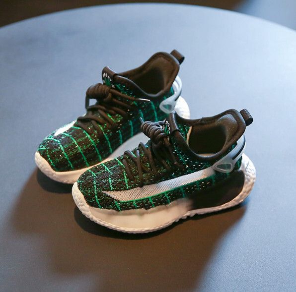 兒童休閒鞋【23-37碼】【黑綠色】(下單後聯絡客服確認發貨尺碼) #F246010375