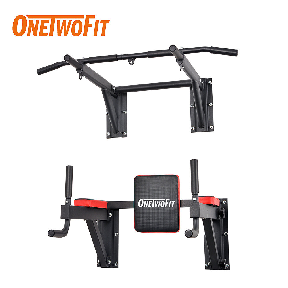 OT076 Multifunctional Wall Mounted Pull Up Bar Power Tower Set 【OneTwoFit patented product】