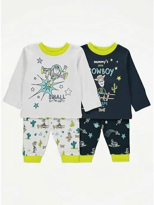 ASDA George Disney Toy Story Woody and Buzz White Pyjamas 2 Pack Parallel Import Size 6 9m HKTVmall The Largest HK Shopping Platform