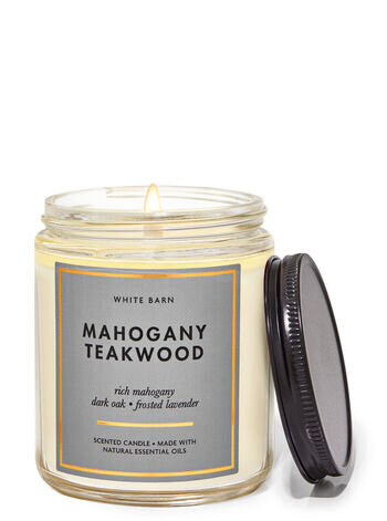 Mahogany Teakwood single wick scented candle (parallel imported goods)