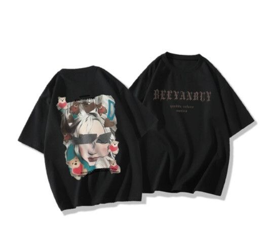 半袖純棉體恤（黑色）[尺碼：S-2XL][下單後聯絡客服確認發貨尺碼]#F288002619