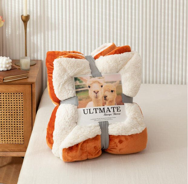 四季款毛毯顏色【流光橘】尺寸150x200cm【重1.5kg】