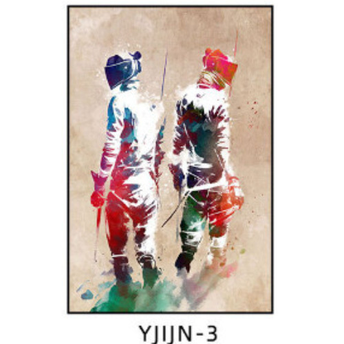 運動劍擊裝飾畫海報掛畫（YJIJN-3）（下單後聯絡客服確認尺寸及畫框材質）#S371001550
