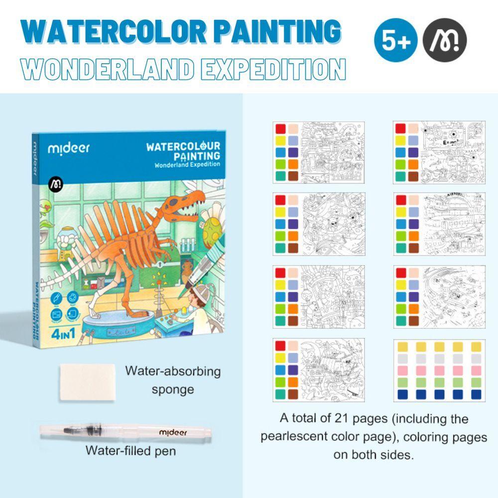 MiDeer, Watercolor Painting Kit Wonderland Expedition｜Children Painting  Book