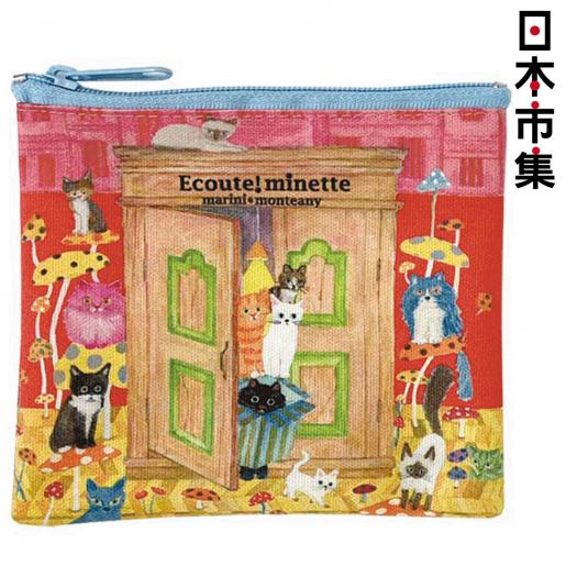 日本市集| 日本Ecoute! Marini M 平門廊門貓咪日本製迷你收納拉鍊袋