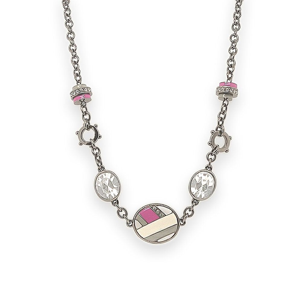 Nova: ruthenium plating, rhinestone, enamel necklace