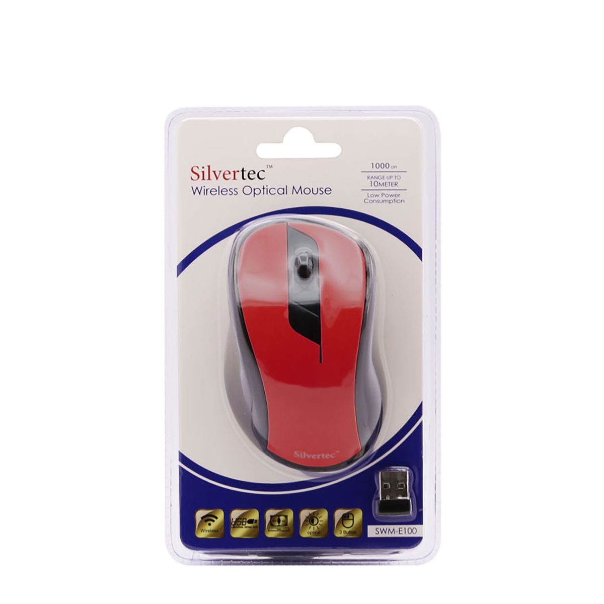 Silvertec | SWM-E100W-RD Wireless Optical Mouse | Color : Red+Red ...