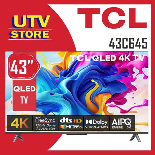 TCL 43C645 43'' 4K QLED TV with Google TV and Game Master