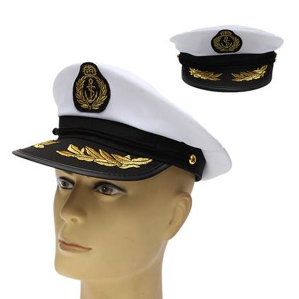 NEW Sailor Cap Boat Captain Hat For Navy Skipper Costume Fancy Dress Halloween