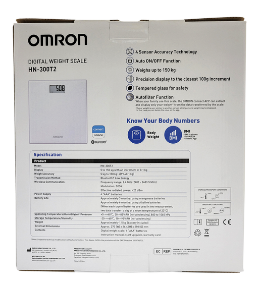 Omron Digital Weight Scale HN-300T2, mobile app