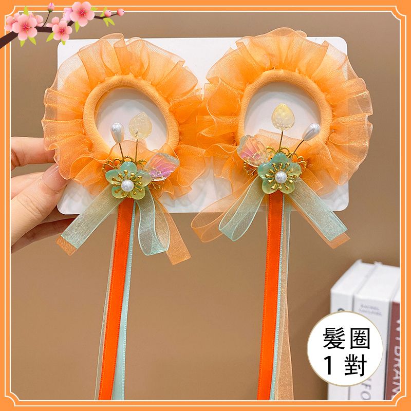 兒童甜美古風漢服髮飾流蘇髮繩頭飾(7#紫煙【1對裝】)