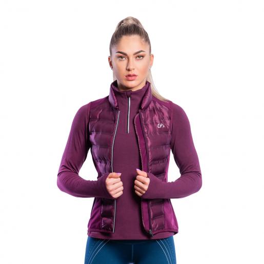 Gym Aesthetics, 女裝紫紅色超輕運動羽絨背心Ultransonic2.0 (細碼) -  彈性物料、吸濕排汗、防靜電，適合HIIT、行山遠足、跑步、重量訓練、瑜伽、帶氧運動等運動