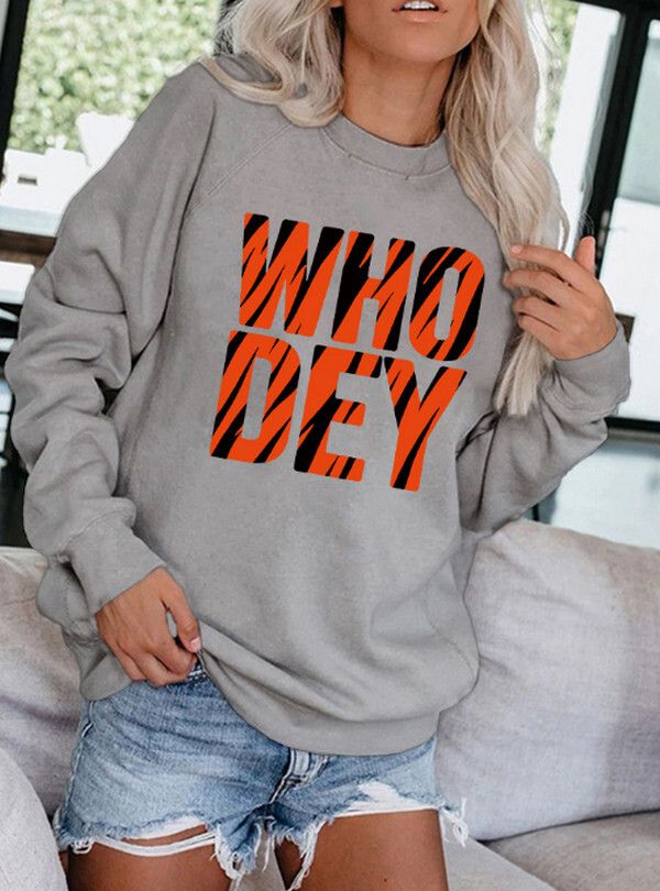 圓領長袖印花WHODEY英文衛衣(灰色)(S-XXL碼) (下單後聯絡客服確認尺碼) #M105035266