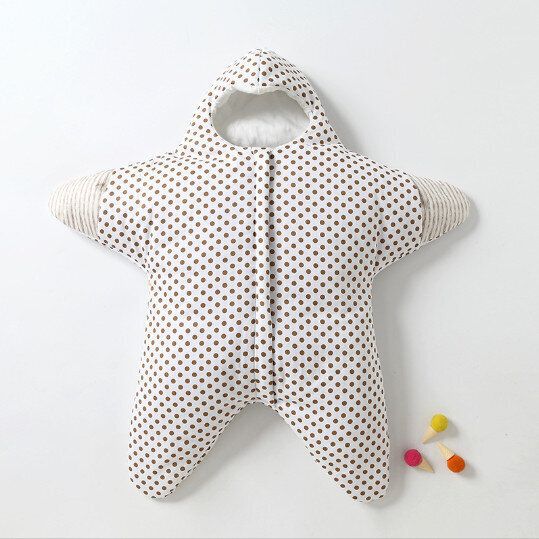 純棉包裹式分腿睡袋嬰兒防踢被爬服（圓點）均碼：80cm以下嬰兒適用）