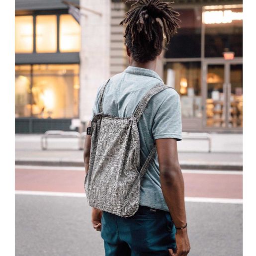 Notabag Hello World Convertible Tote Backpack Grey Black