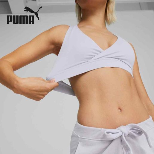 Buy Puma Mid Impact Yogini Cross Over Bra - Black