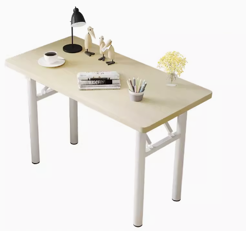 簡易可折疊長方形辦公桌(白胡桃/圓管，白架)(尺寸:80*50CM)
