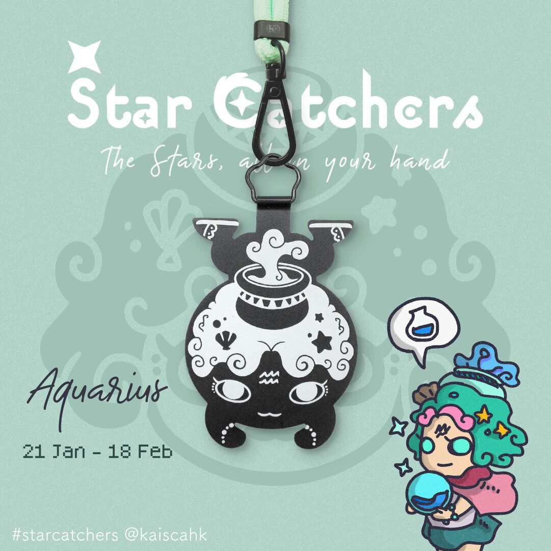 Star catchers phone strap (Aquarius) ~ 幸運色 (薄荷綠繩)