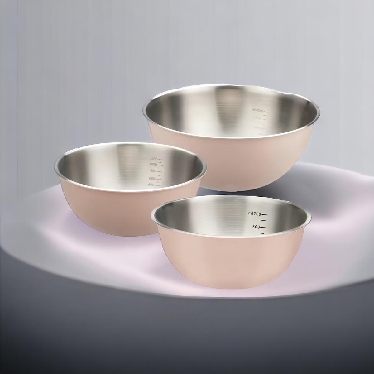 Japan AW 304 stainless steel salad mixing bowl/cooking bowl Pink 700ml | Baking | Salad | Cooking