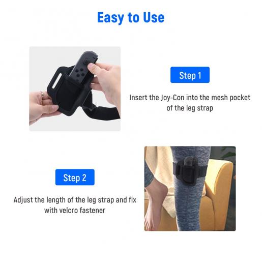 Mcbazel  Adjustable Elastic Leg Strap Mount & Grip for Nintendo