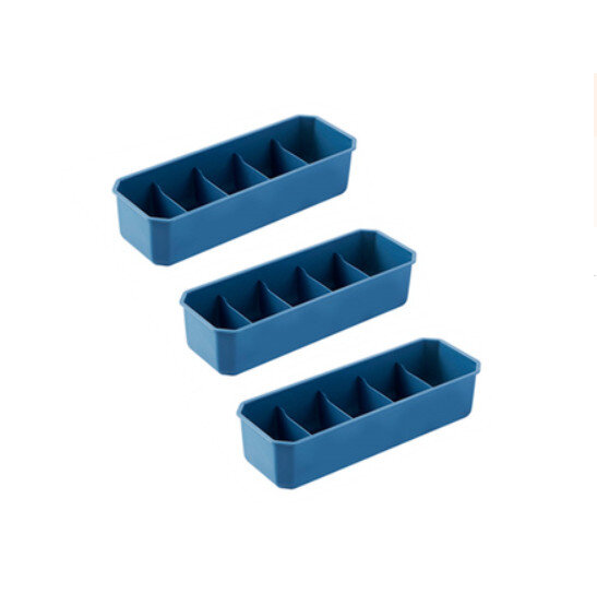 （3個裝）分格收納盒【浩海藍】【規格：27.5*9.5*6cm】#N158_023_166