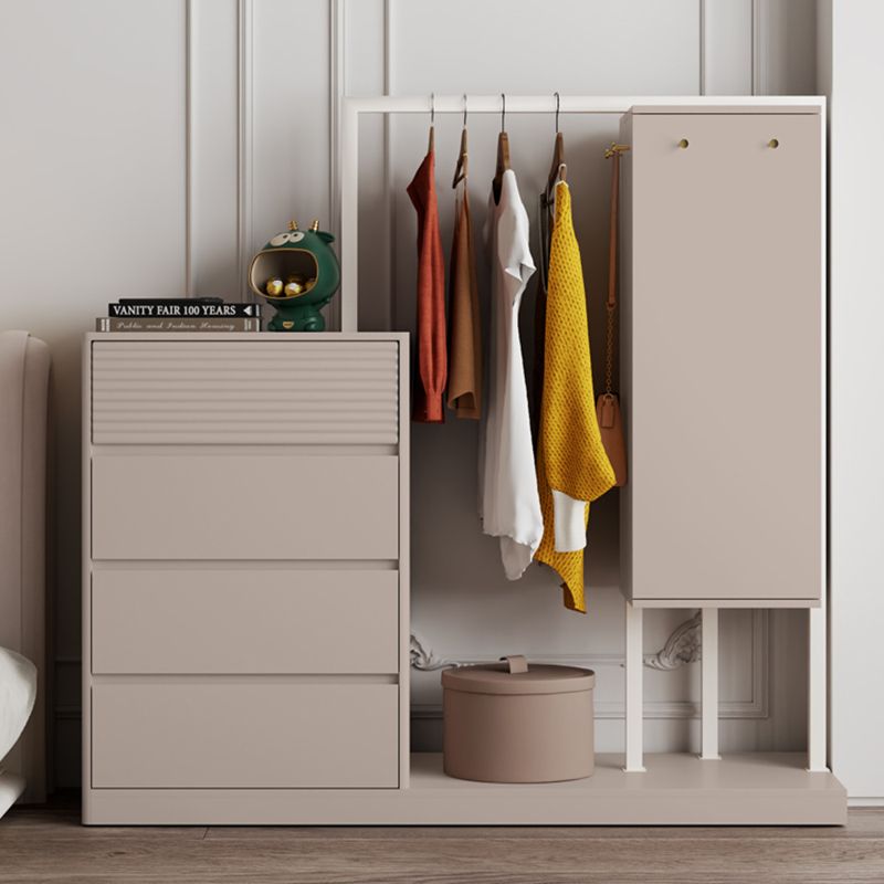 Bedside coat rack storage cabinet hanging clothes rack drawer cabinet 120CM (right facing)