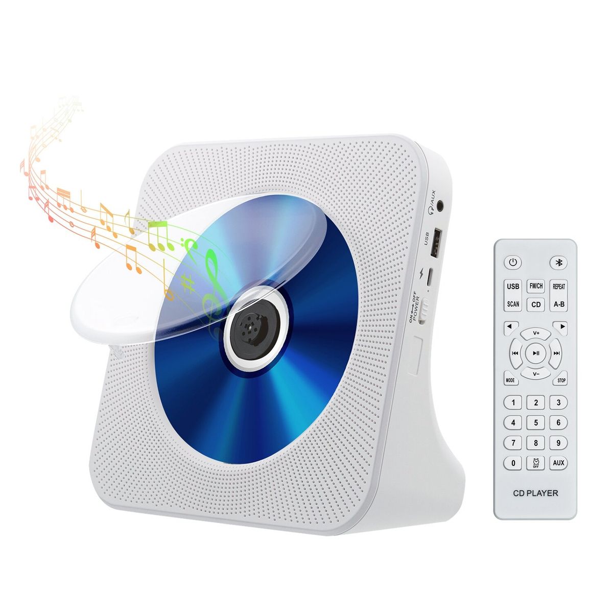 其他品牌 | 座枱式藍牙CD機 CD播放器 CD Player 內置揚聲器 FM收音機 可駁3.5mm AUX In/Out 支援USB手指 ...