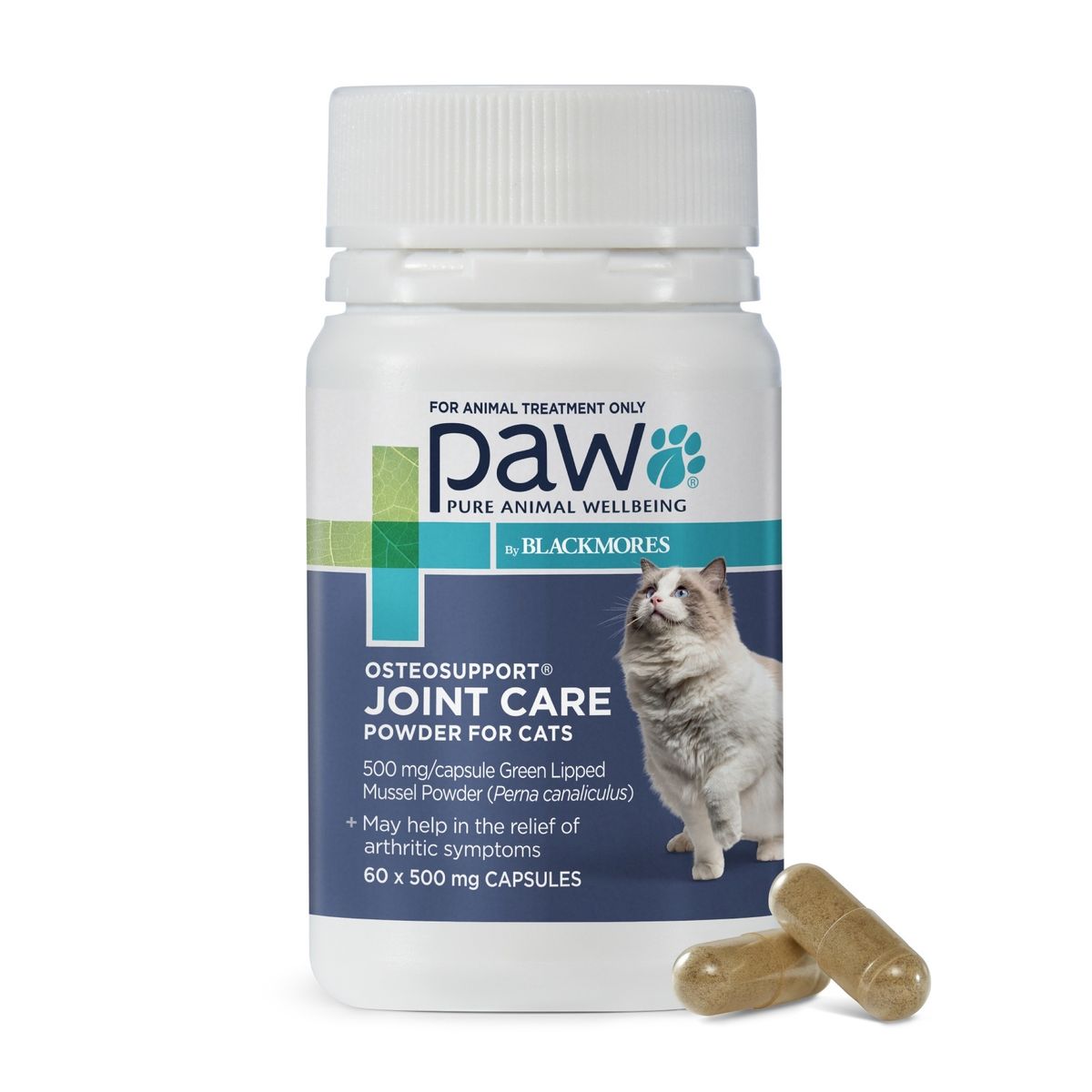PAW Osteosupport 關節青口素補充丸 500mg (60粒）貓用款  [澳洲直送 | 平行進口 | 最最佳食用日期至03/2027或之後] #新舊包裝隨機發貨