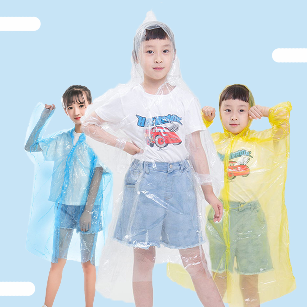應急戶外連體式一次性雨衣(兒童) 1件 隨機顏色 {D5b6}