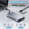 Type-c smart docking station eight-in-one dual HDMI+VGA+USB expansion split-screen hub HUB 