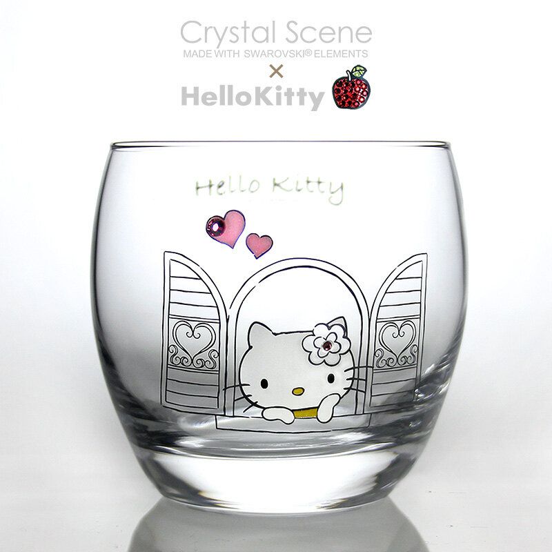 (窗口) 日本製造Hello Kitty x Swarovski 水晶裝飾玻璃杯