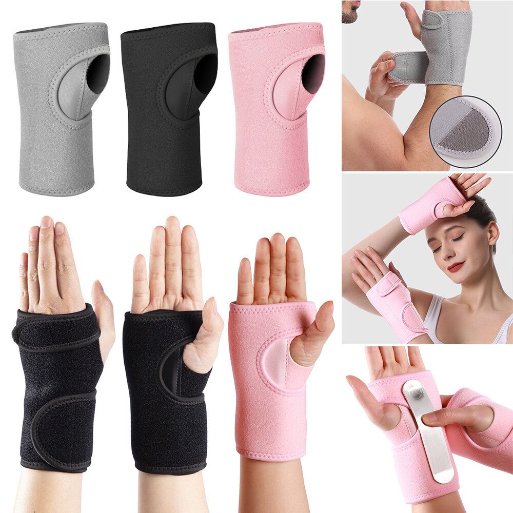Left hand pink Carpal Tunnel Wrist Brace Sports fixed steel plate support Male female palm guards 