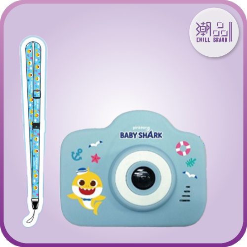 Babyshark Kids Camera 可愛兒童相機 粉藍色 ( 附送主題頸繩 ) - BBSHARK-BL [香港行貨]