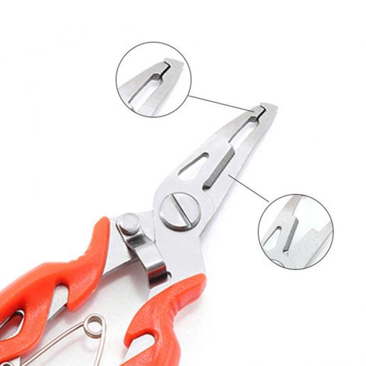 屯京, Red Fishing Pliers Scissors Line Cutter Braid Split Ring Tool Lip Grip  TACKLE, Size : A