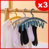 3pcs- Plastic Trouser & Skirt Adjustable Clip Hangers Non Slip Flocked Skirt Hangers